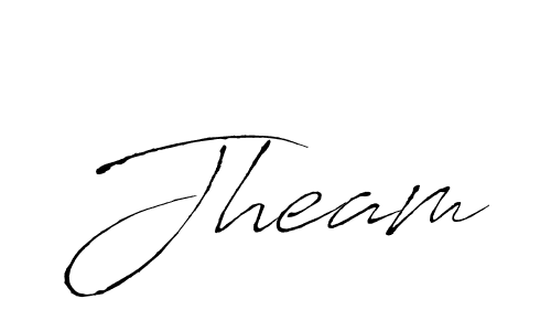 Make a beautiful signature design for name Jheam. With this signature (Antro_Vectra) style, you can create a handwritten signature for free. Jheam signature style 6 images and pictures png