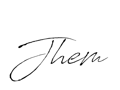 Make a beautiful signature design for name Jhem. With this signature (Antro_Vectra) style, you can create a handwritten signature for free. Jhem signature style 6 images and pictures png