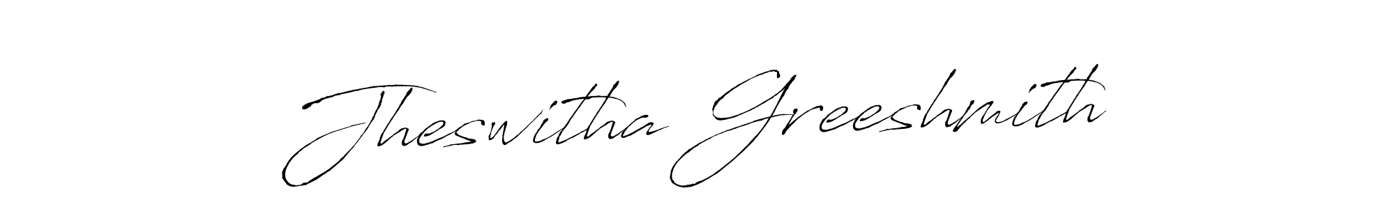 Make a short Jheswitha Greeshmith signature style. Manage your documents anywhere anytime using Antro_Vectra. Create and add eSignatures, submit forms, share and send files easily. Jheswitha Greeshmith signature style 6 images and pictures png