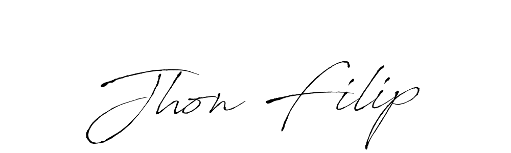 Also we have Jhon Filip name is the best signature style. Create professional handwritten signature collection using Antro_Vectra autograph style. Jhon Filip signature style 6 images and pictures png