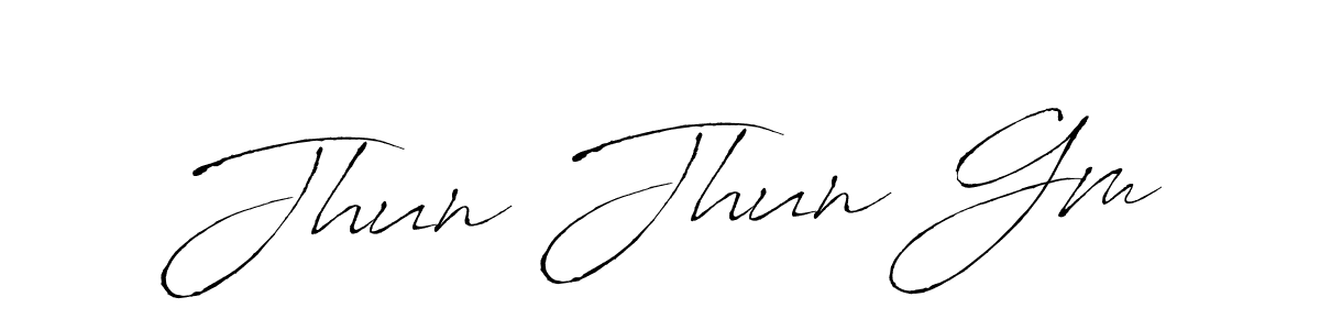 Create a beautiful signature design for name Jhun Jhun Gm. With this signature (Antro_Vectra) fonts, you can make a handwritten signature for free. Jhun Jhun Gm signature style 6 images and pictures png