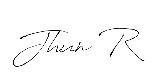 The best way (Antro_Vectra) to make a short signature is to pick only two or three words in your name. The name Jhun R include a total of six letters. For converting this name. Jhun R signature style 6 images and pictures png