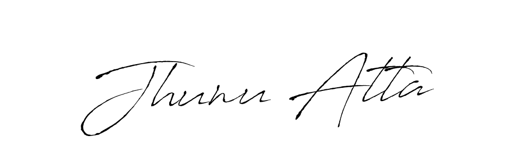 Make a beautiful signature design for name Jhunu Atta. With this signature (Antro_Vectra) style, you can create a handwritten signature for free. Jhunu Atta signature style 6 images and pictures png