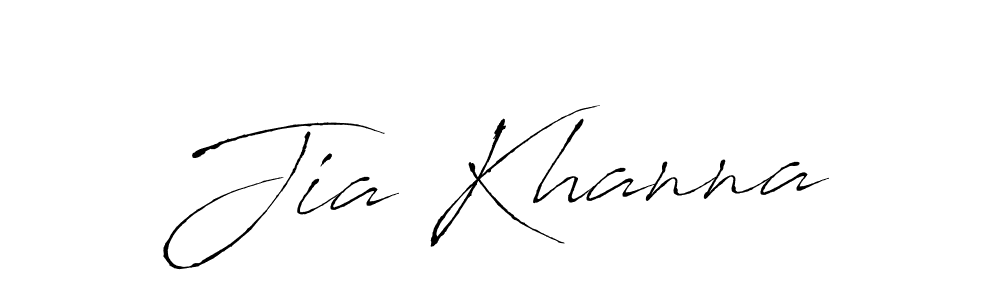 How to make Jia Khanna name signature. Use Antro_Vectra style for creating short signs online. This is the latest handwritten sign. Jia Khanna signature style 6 images and pictures png
