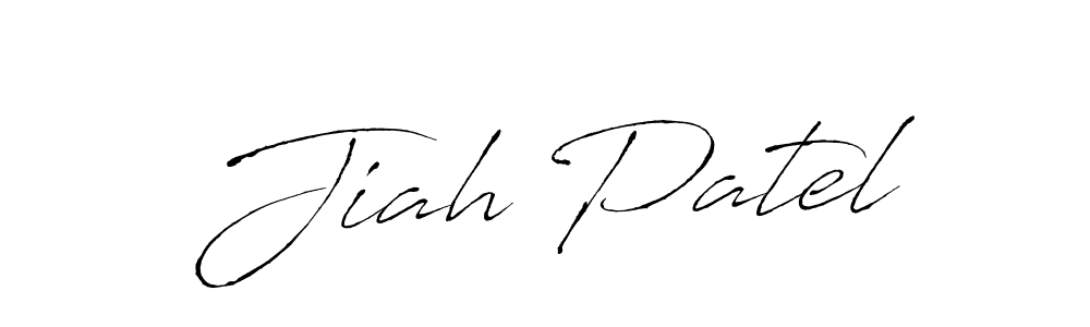 How to make Jiah Patel name signature. Use Antro_Vectra style for creating short signs online. This is the latest handwritten sign. Jiah Patel signature style 6 images and pictures png