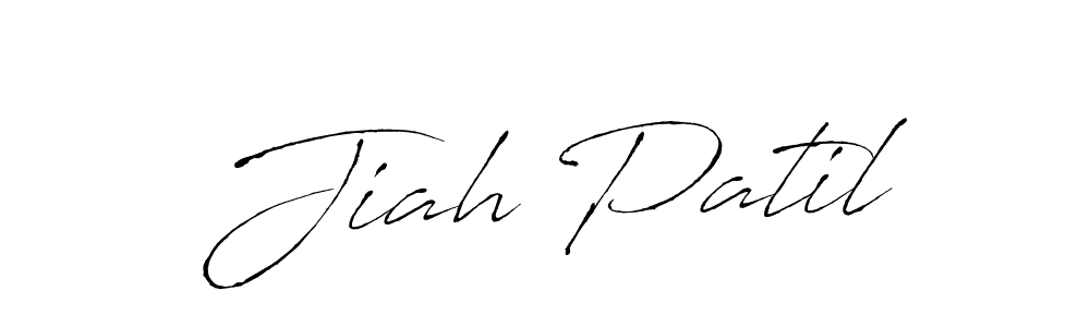 Make a beautiful signature design for name Jiah Patil. With this signature (Antro_Vectra) style, you can create a handwritten signature for free. Jiah Patil signature style 6 images and pictures png