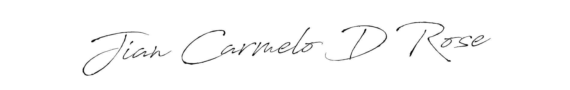 How to make Jian Carmelo D Rose name signature. Use Antro_Vectra style for creating short signs online. This is the latest handwritten sign. Jian Carmelo D Rose signature style 6 images and pictures png