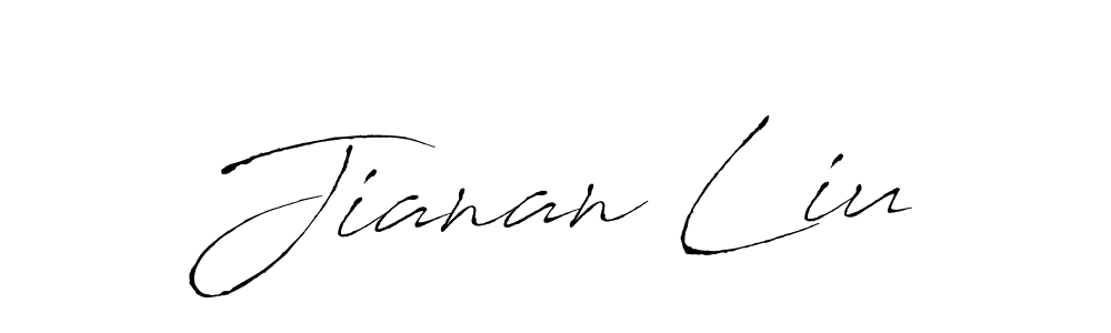 Make a beautiful signature design for name Jianan Liu. With this signature (Antro_Vectra) style, you can create a handwritten signature for free. Jianan Liu signature style 6 images and pictures png