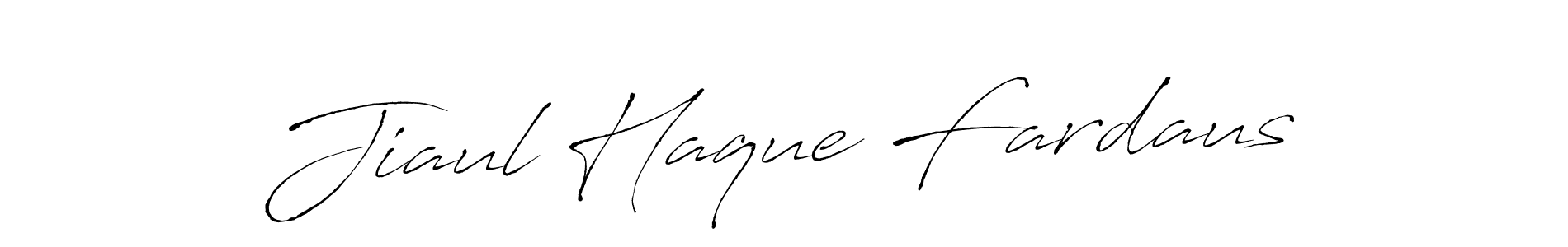 How to make Jiaul Haque Fardaus name signature. Use Antro_Vectra style for creating short signs online. This is the latest handwritten sign. Jiaul Haque Fardaus signature style 6 images and pictures png