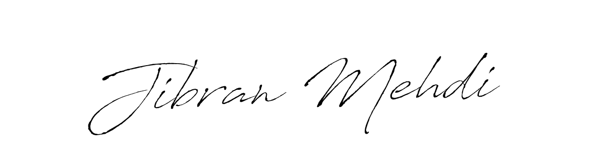 Make a beautiful signature design for name Jibran Mehdi. With this signature (Antro_Vectra) style, you can create a handwritten signature for free. Jibran Mehdi signature style 6 images and pictures png