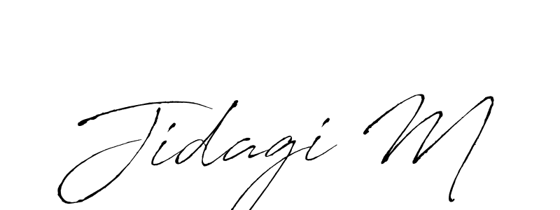 How to make Jidagi M name signature. Use Antro_Vectra style for creating short signs online. This is the latest handwritten sign. Jidagi M signature style 6 images and pictures png