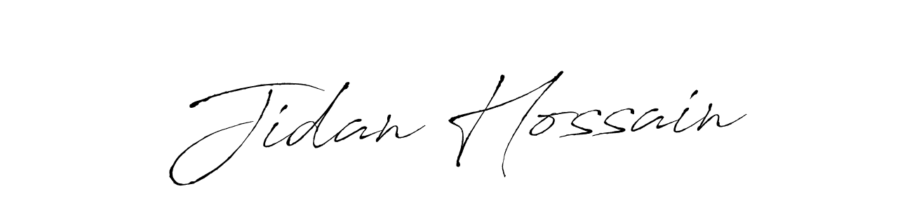 Make a beautiful signature design for name Jidan Hossain. With this signature (Antro_Vectra) style, you can create a handwritten signature for free. Jidan Hossain signature style 6 images and pictures png