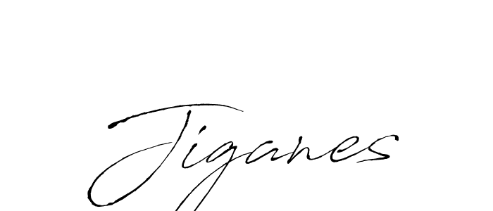 Use a signature maker to create a handwritten signature online. With this signature software, you can design (Antro_Vectra) your own signature for name Jiganes. Jiganes signature style 6 images and pictures png