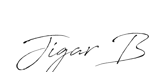 Use a signature maker to create a handwritten signature online. With this signature software, you can design (Antro_Vectra) your own signature for name Jigar B. Jigar B signature style 6 images and pictures png