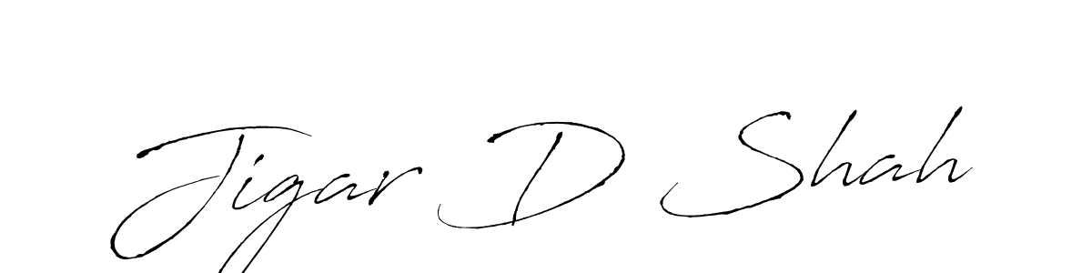 How to make Jigar D Shah name signature. Use Antro_Vectra style for creating short signs online. This is the latest handwritten sign. Jigar D Shah signature style 6 images and pictures png