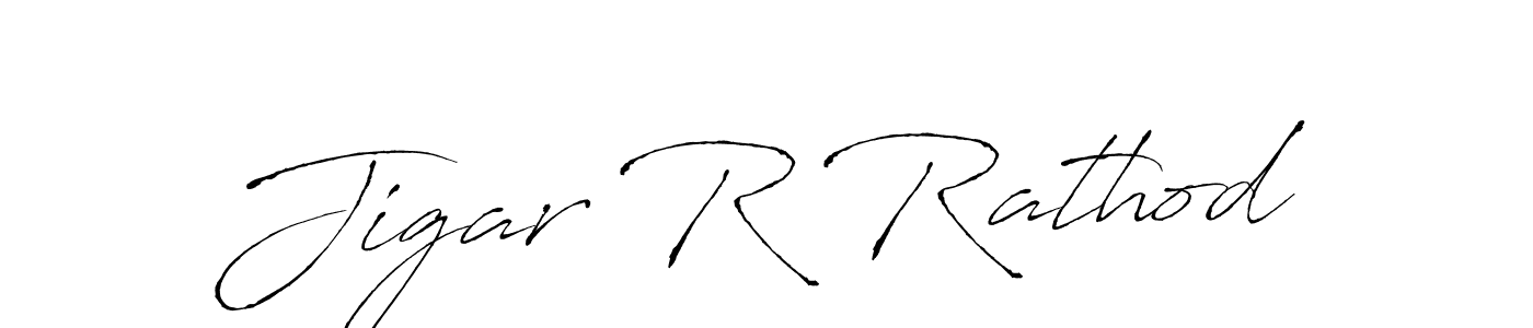 How to make Jigar R Rathod name signature. Use Antro_Vectra style for creating short signs online. This is the latest handwritten sign. Jigar R Rathod signature style 6 images and pictures png