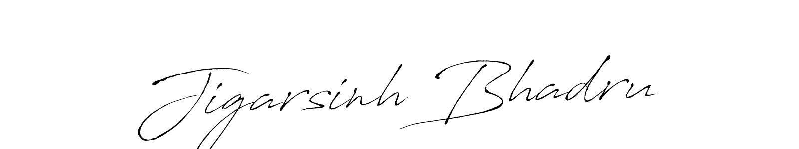 Antro_Vectra is a professional signature style that is perfect for those who want to add a touch of class to their signature. It is also a great choice for those who want to make their signature more unique. Get Jigarsinh Bhadru name to fancy signature for free. Jigarsinh Bhadru signature style 6 images and pictures png