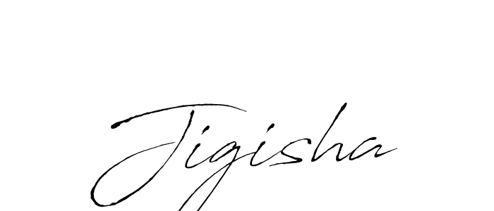 Make a beautiful signature design for name Jigisha. With this signature (Antro_Vectra) style, you can create a handwritten signature for free. Jigisha signature style 6 images and pictures png