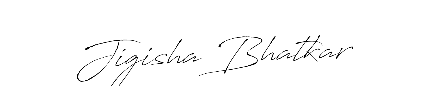 Make a beautiful signature design for name Jigisha Bhatkar. With this signature (Antro_Vectra) style, you can create a handwritten signature for free. Jigisha Bhatkar signature style 6 images and pictures png