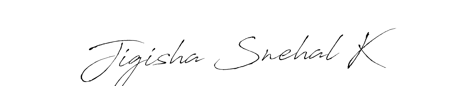 Use a signature maker to create a handwritten signature online. With this signature software, you can design (Antro_Vectra) your own signature for name Jigisha Snehal K. Jigisha Snehal K signature style 6 images and pictures png