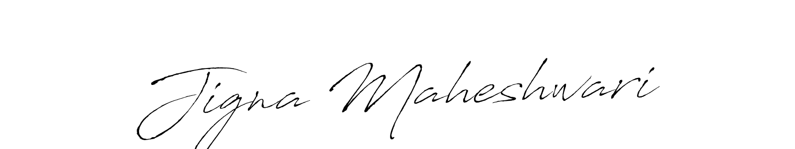 Jigna Maheshwari stylish signature style. Best Handwritten Sign (Antro_Vectra) for my name. Handwritten Signature Collection Ideas for my name Jigna Maheshwari. Jigna Maheshwari signature style 6 images and pictures png