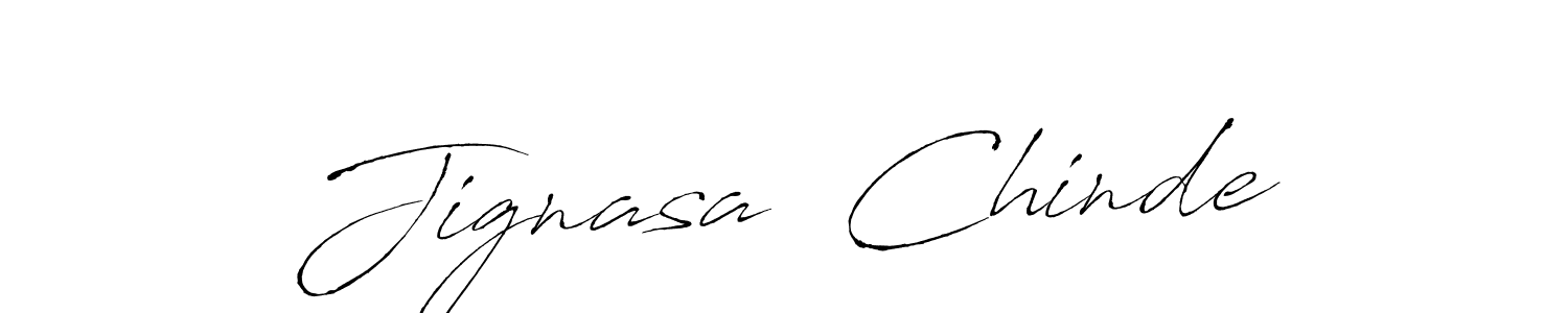 The best way (Antro_Vectra) to make a short signature is to pick only two or three words in your name. The name Jignasa  Chinde include a total of six letters. For converting this name. Jignasa  Chinde signature style 6 images and pictures png