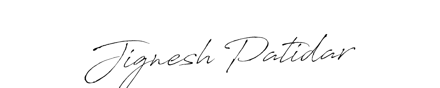 Jignesh Patidar stylish signature style. Best Handwritten Sign (Antro_Vectra) for my name. Handwritten Signature Collection Ideas for my name Jignesh Patidar. Jignesh Patidar signature style 6 images and pictures png