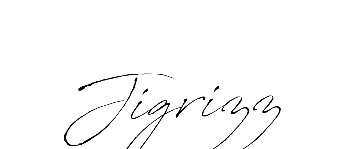 Make a beautiful signature design for name Jigrizz. With this signature (Antro_Vectra) style, you can create a handwritten signature for free. Jigrizz signature style 6 images and pictures png