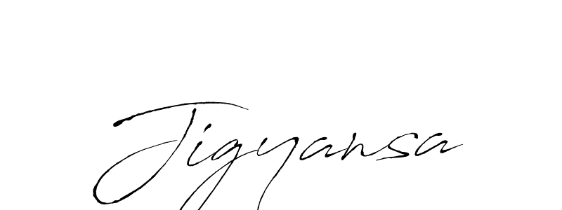 Make a beautiful signature design for name Jigyansa. With this signature (Antro_Vectra) style, you can create a handwritten signature for free. Jigyansa signature style 6 images and pictures png