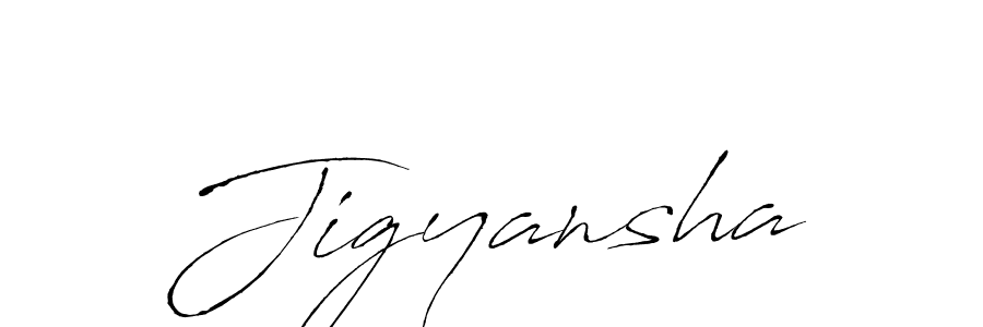 Jigyansha stylish signature style. Best Handwritten Sign (Antro_Vectra) for my name. Handwritten Signature Collection Ideas for my name Jigyansha. Jigyansha signature style 6 images and pictures png