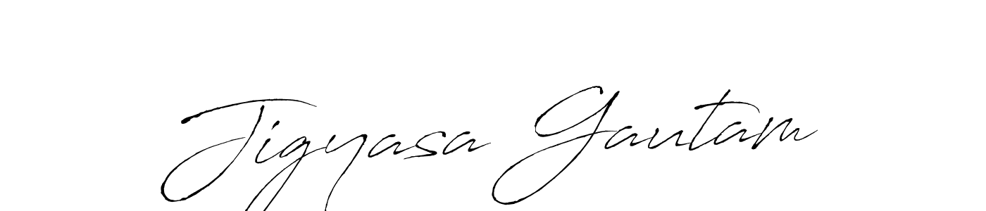 How to make Jigyasa Gautam name signature. Use Antro_Vectra style for creating short signs online. This is the latest handwritten sign. Jigyasa Gautam signature style 6 images and pictures png