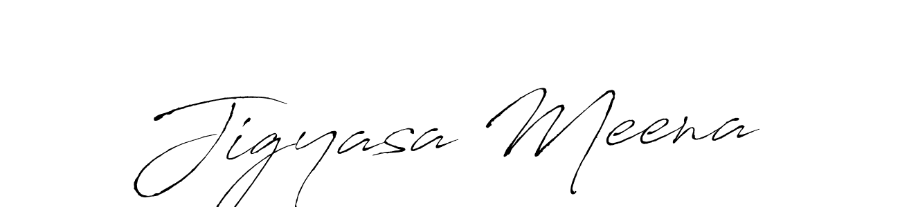 The best way (Antro_Vectra) to make a short signature is to pick only two or three words in your name. The name Jigyasa Meena include a total of six letters. For converting this name. Jigyasa Meena signature style 6 images and pictures png