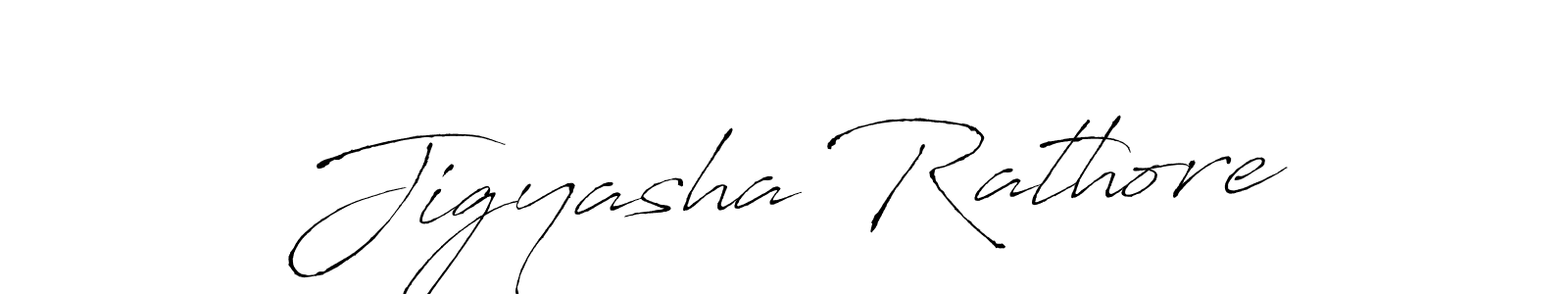 How to make Jigyasha Rathore name signature. Use Antro_Vectra style for creating short signs online. This is the latest handwritten sign. Jigyasha Rathore signature style 6 images and pictures png