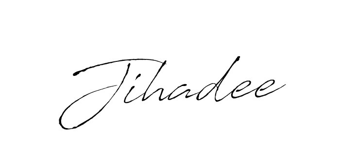 Make a beautiful signature design for name Jihadee. With this signature (Antro_Vectra) style, you can create a handwritten signature for free. Jihadee signature style 6 images and pictures png