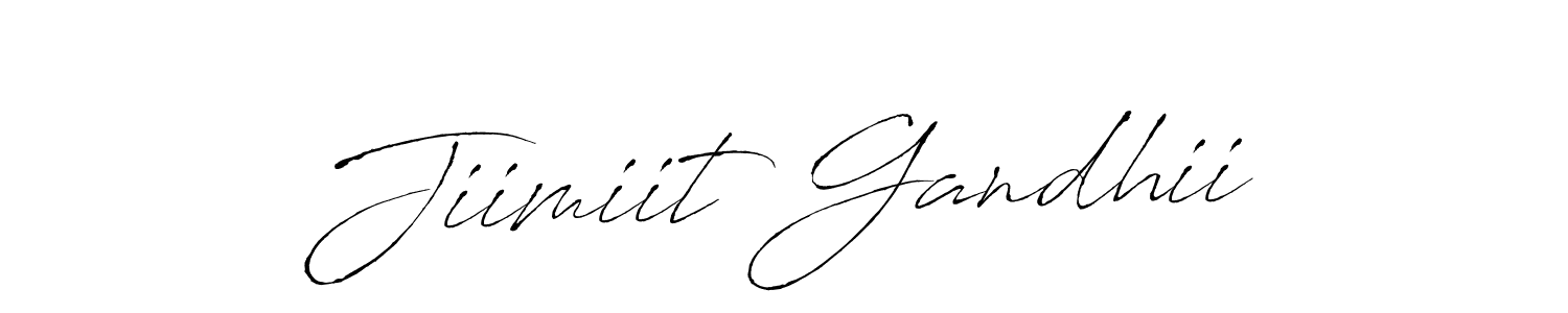 How to make Jiimiit Gandhii name signature. Use Antro_Vectra style for creating short signs online. This is the latest handwritten sign. Jiimiit Gandhii signature style 6 images and pictures png
