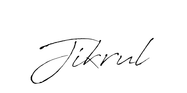 Antro_Vectra is a professional signature style that is perfect for those who want to add a touch of class to their signature. It is also a great choice for those who want to make their signature more unique. Get Jikrul name to fancy signature for free. Jikrul signature style 6 images and pictures png