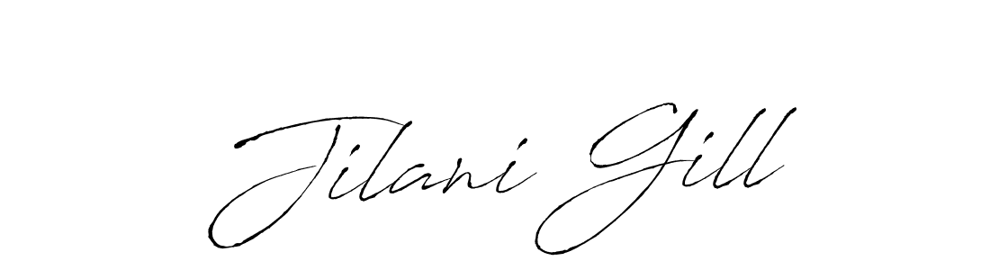 How to make Jilani Gill name signature. Use Antro_Vectra style for creating short signs online. This is the latest handwritten sign. Jilani Gill signature style 6 images and pictures png