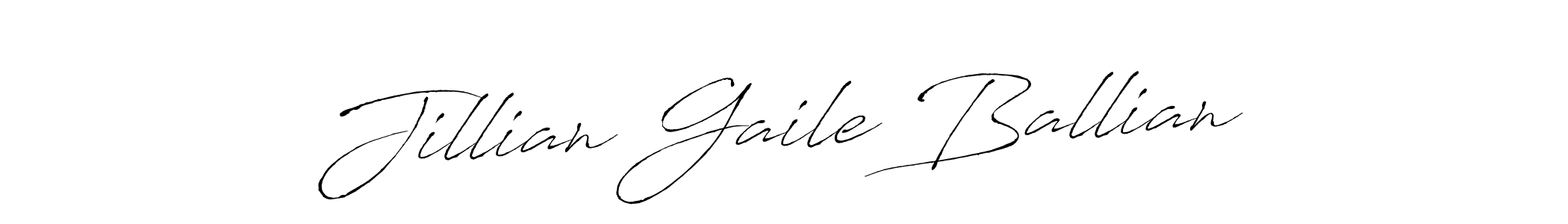 Make a beautiful signature design for name Jillian Gaile Ballian. With this signature (Antro_Vectra) style, you can create a handwritten signature for free. Jillian Gaile Ballian signature style 6 images and pictures png