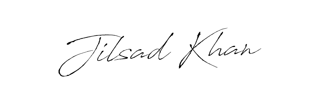 Make a beautiful signature design for name Jilsad Khan. With this signature (Antro_Vectra) style, you can create a handwritten signature for free. Jilsad Khan signature style 6 images and pictures png