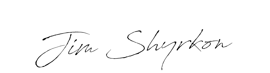 Make a beautiful signature design for name Jim Shyrkon. With this signature (Antro_Vectra) style, you can create a handwritten signature for free. Jim Shyrkon signature style 6 images and pictures png