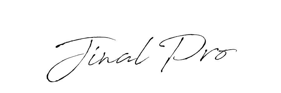 The best way (Antro_Vectra) to make a short signature is to pick only two or three words in your name. The name Jinal Pro include a total of six letters. For converting this name. Jinal Pro signature style 6 images and pictures png