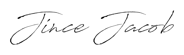 Designed for modern professionals: Jince Jacob name signature crafted with Antro_Vectra script. Ready for digital PDF workflows. Jince Jacob signature style 6 images and pictures png
