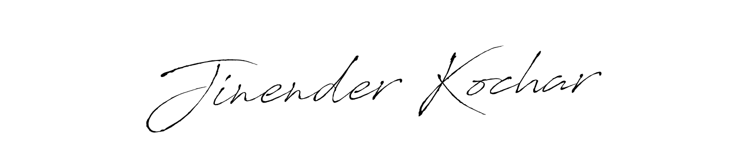 Make a beautiful signature design for name Jinender Kochar. With this signature (Antro_Vectra) style, you can create a handwritten signature for free. Jinender Kochar signature style 6 images and pictures png