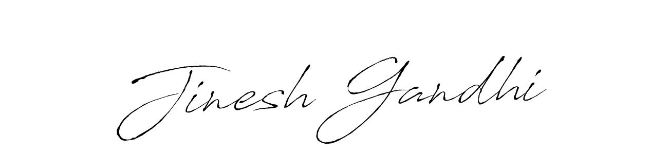 Create a beautiful signature design for name Jinesh Gandhi. With this signature (Antro_Vectra) fonts, you can make a handwritten signature for free. Jinesh Gandhi signature style 6 images and pictures png