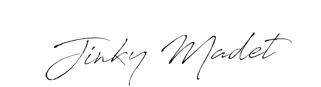 How to make Jinky Madet name signature. Use Antro_Vectra style for creating short signs online. This is the latest handwritten sign. Jinky Madet signature style 6 images and pictures png