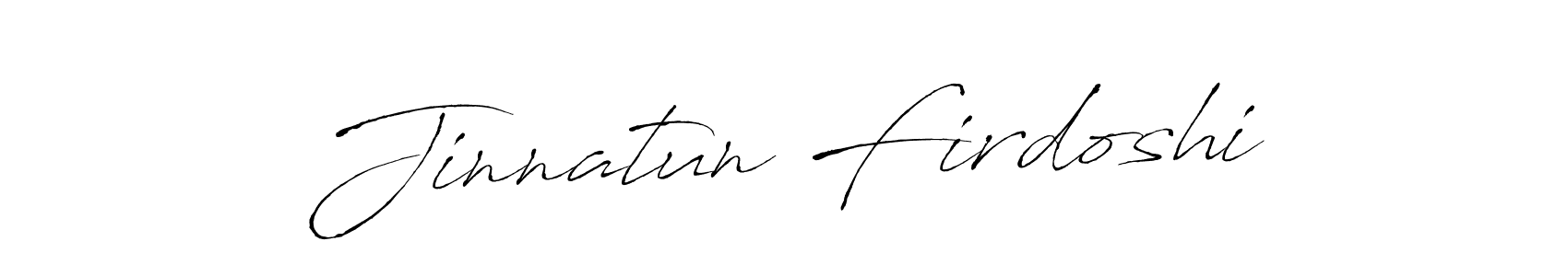 Antro_Vectra is a professional signature style that is perfect for those who want to add a touch of class to their signature. It is also a great choice for those who want to make their signature more unique. Get Jinnatun Firdoshi name to fancy signature for free. Jinnatun Firdoshi signature style 6 images and pictures png
