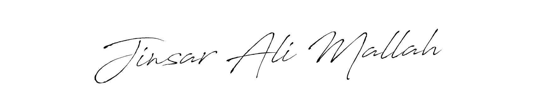 Jinsar Ali Mallah stylish signature style. Best Handwritten Sign (Antro_Vectra) for my name. Handwritten Signature Collection Ideas for my name Jinsar Ali Mallah. Jinsar Ali Mallah signature style 6 images and pictures png