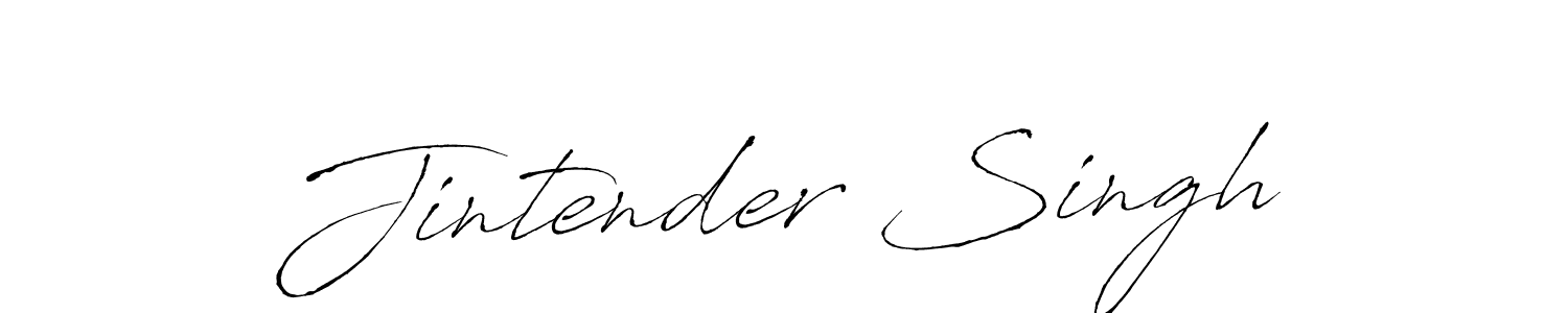 Make a beautiful signature design for name Jintender Singh. With this signature (Antro_Vectra) style, you can create a handwritten signature for free. Jintender Singh signature style 6 images and pictures png