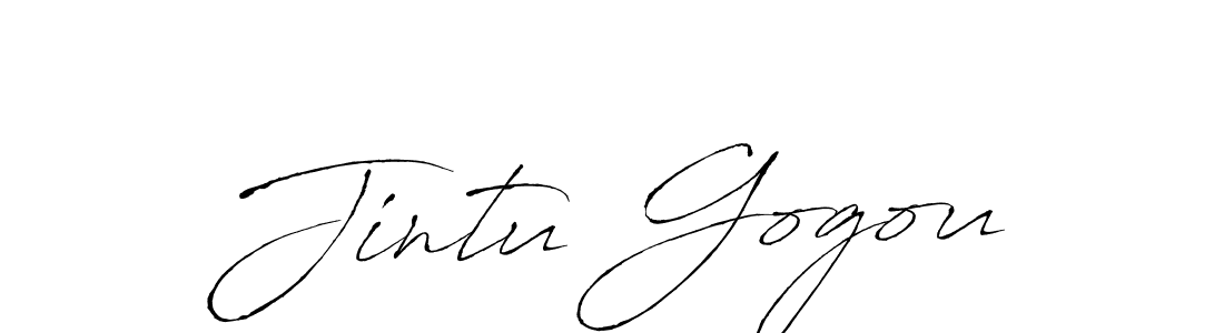 You should practise on your own different ways (Antro_Vectra) to write your name (Jintu Gogou) in signature. don't let someone else do it for you. Jintu Gogou signature style 6 images and pictures png