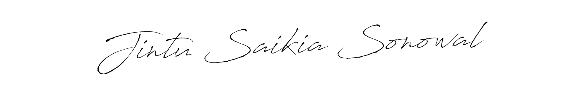 The best way (Antro_Vectra) to make a short signature is to pick only two or three words in your name. The name Jintu Saikia Sonowal include a total of six letters. For converting this name. Jintu Saikia Sonowal signature style 6 images and pictures png